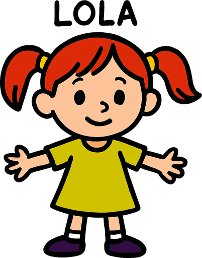 Petite fille nommée lola.
In-Game asset.  2d.  High contrast.  No shadows