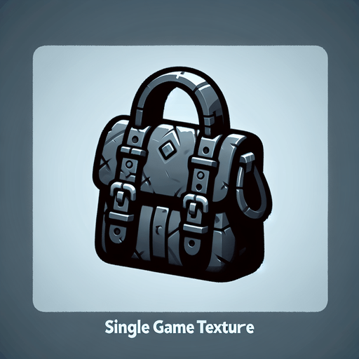 Bag.
Single Game Texture. In-Game asset. 2d. Blank background. High contrast. No shadows.