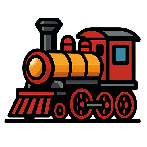 a train.
In-Game asset.  2d.  High contrast.  No shadows