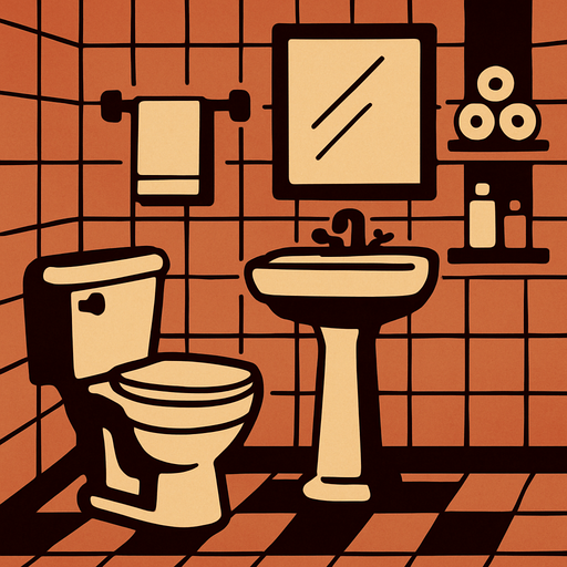 arka plan oluştur tovalet olsun.
In-Game asset.  2d.  High contrast.  No shadows