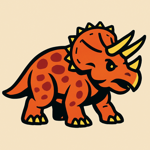 Triceratops.
In-Game asset.  2d.  High contrast.  No shadows
