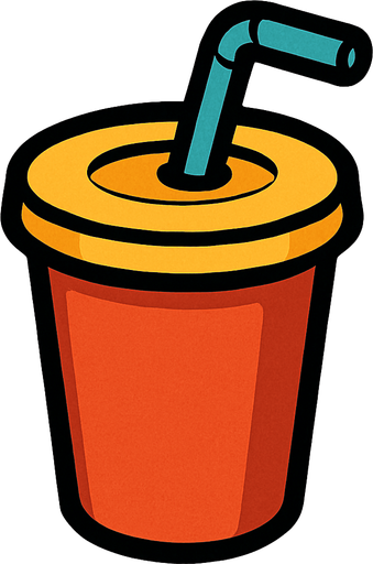 Cup with Straw.
In-Game asset.  2d.  High contrast.  No shadows