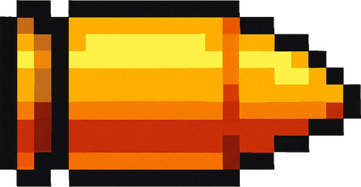 pixel art bullet.
In-Game asset.  High contrast.  No shadows
