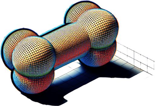 a cute looking dog toy shaped like a bone..
Single Game Texture. In-Game asset. 2d. Blank background. High contrast. No shadows.