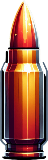 Пуля.
Single Game Texture. In-Game asset. 2d. Blank background. High contrast. No shadows.