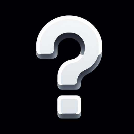 A white questionmark on a black background.
Single Game Texture. In-Game asset. 2d. Blank background. High contrast. No shadows.