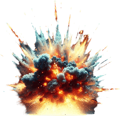 Big explosion..
High contrast.  No shadows
