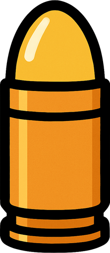 bullet.
In-Game asset.  2d.  High contrast.  No shadows