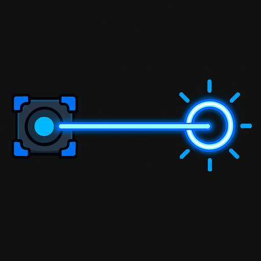 Blue laser light 2d game.
In-Game asset.  2d.  High contrast.  No shadows