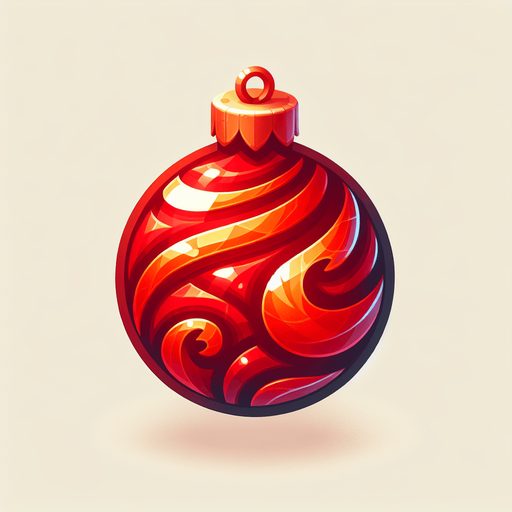 A red christmass tree ball decoration Single Game Texture. In-Game asset. 2d. Blank background. High contrast. No shadows.