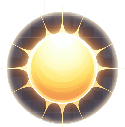 The sun. 
Single Game Texture. In-Game asset. 2d. Blank background. High contrast. No shadows.