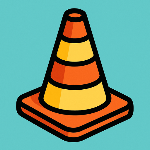 traffic cone.
In-Game asset.  2d.  High contrast.  No shadows