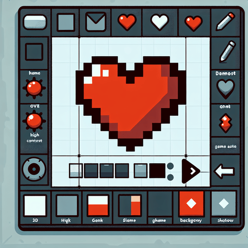 A heart.
Single Game Texture. In-Game asset. 2d. Blank background. High contrast. No shadows.