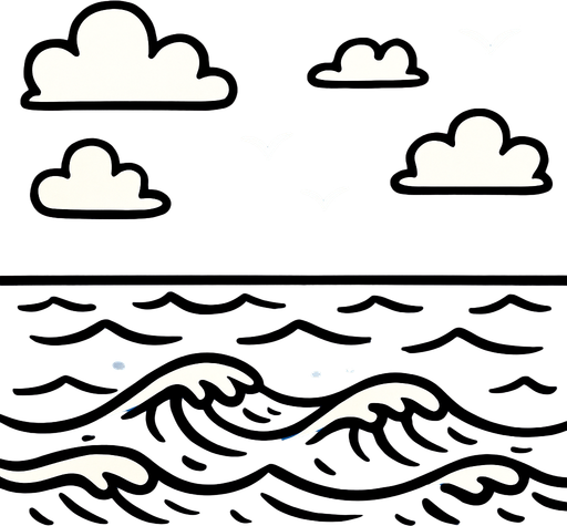 denizin ortası arkaplanı.
In-Game asset.  2d.  High contrast.  No shadows