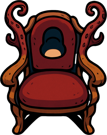 Silla de un Sala de Conciertos Viviente vista desde arriba.
In-Game asset.  2d.  High contrast.  No shadows