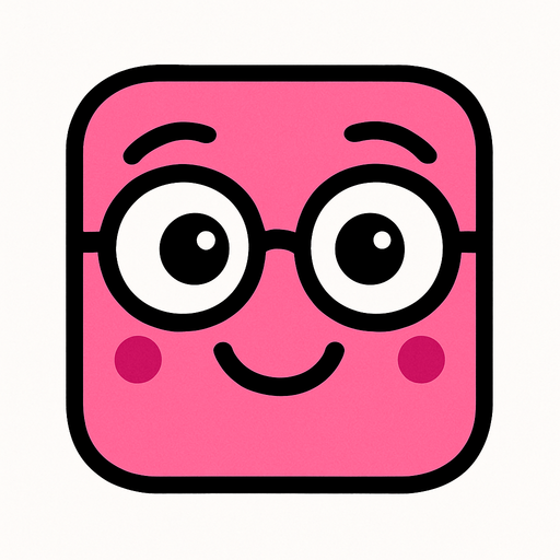 pembe sempatik yüz gözlüklü.
In-Game asset.  2d.  High contrast.  No shadows