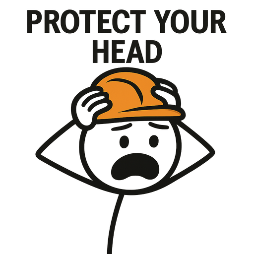Protect your head man
and he scared. No background. Transparent background. Blank background. No shadows. 2d. In-Game asset. flat