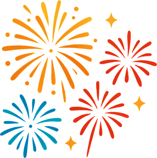 Fireworks.
In-Game asset.  2d.  High contrast.  No shadows