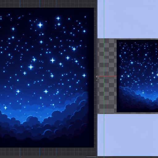 background of a sky at night, some stars Single Game Texture. In-Game asset. 2d. Blank background. High contrast. No shadows.