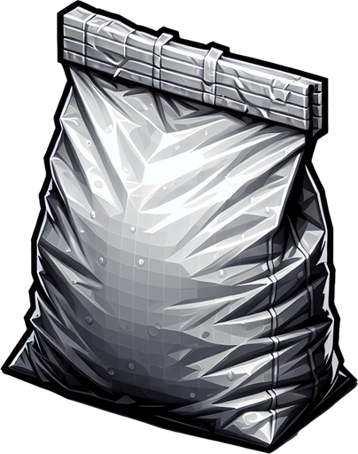 Plastic bag.
Single Game Texture.  In-Game asset.  2d.  Blank background.  High contrast.  No shadows
