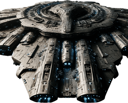 Bottom of a sci-fi war space vessel ..
Full  bottom view