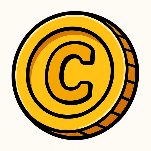 COİN.
In-Game asset.  2d.  High contrast.  No shadows