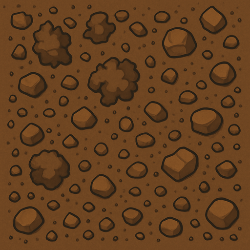 soil bird's eye view.
In-Game asset.  2d.  High contrast.  No shadows