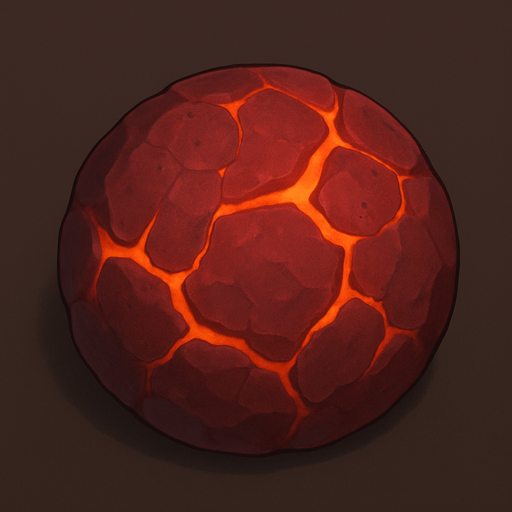 round red lava stone.
In-Game asset
