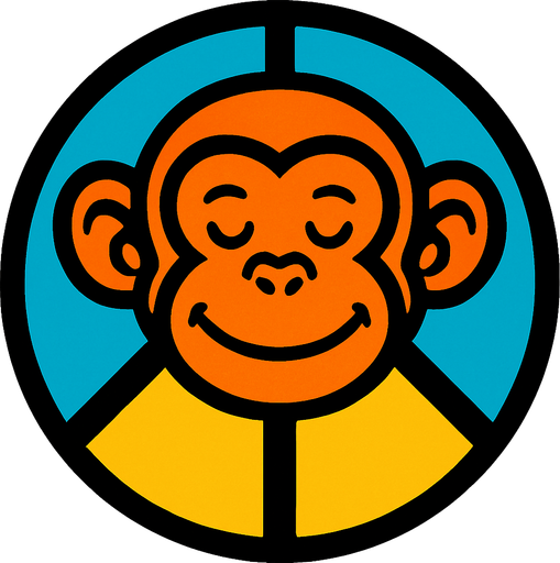 monkey in peace head.
In-Game asset.  2d.  High contrast.  No shadows