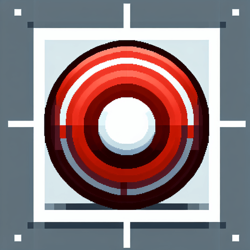 Red dot with white in the middle pixel.
Single Game Texture. In-Game asset. 2d. Blank background. High contrast. No shadows.