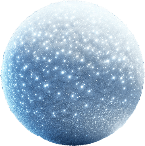 snow ball with shining effects single.
Single Game Texture.  In-Game asset.  2d.  Blank background.  High contrast.  No shadows
