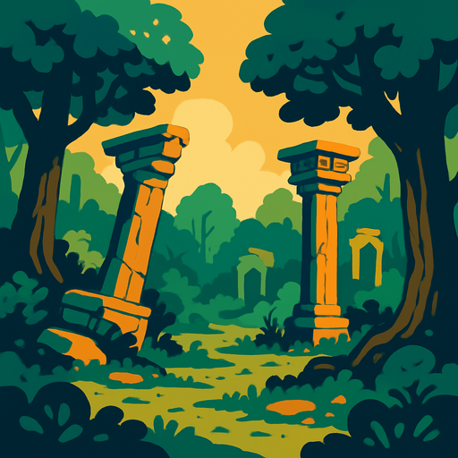 eski çag ormanlık.
In-Game asset.  2d.  High contrast.  No shadows