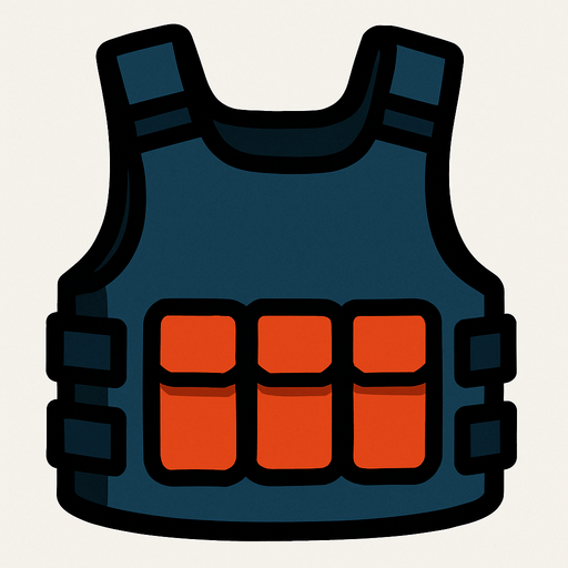 chaleco antibalas.
In-Game asset.  2d.  High contrast.  No shadows