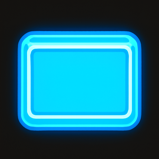 Baby blue neon rectangle block.
In-Game asset.  2d.  High contrast.  No shadows