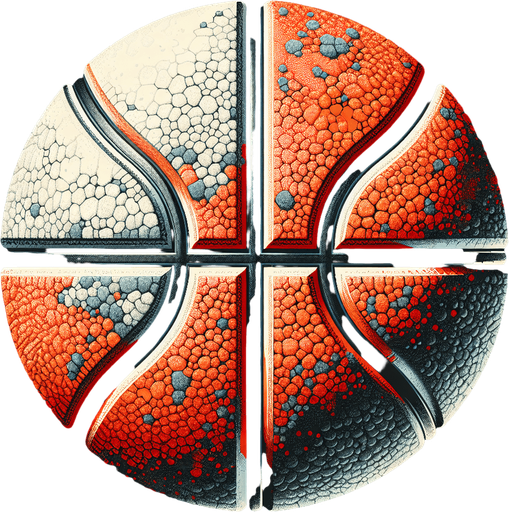 Basketball.
Single Game Texture. In-Game asset. 2d. Blank background. High contrast. No shadows.