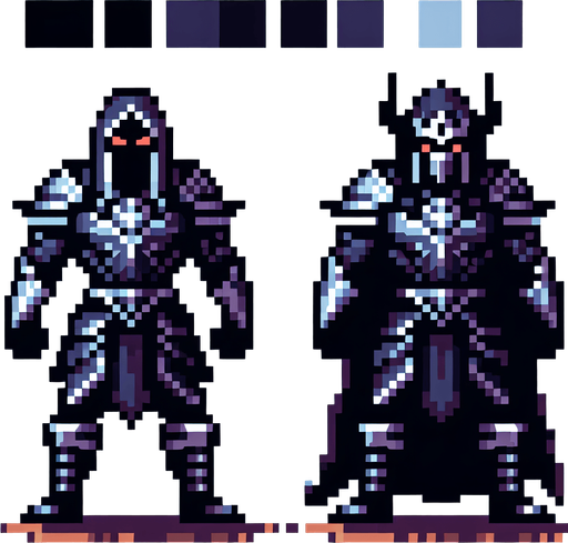 savasci kotu karakter pixelart.
Single Game Texture.  In-Game asset.  2d.  Blank background.  High contrast.  No shadows