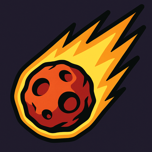 draw a falling meteor.
In-Game asset.  2d.  High contrast.  No shadows