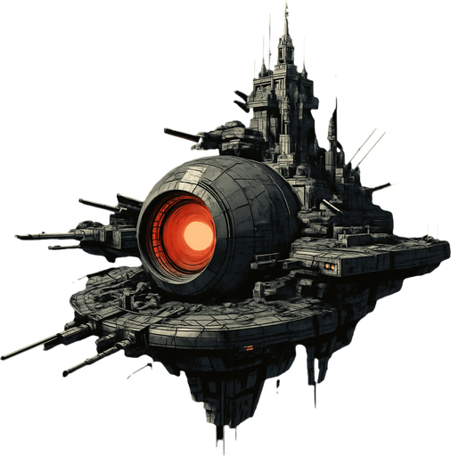 Uzay savaş istasyonu - Gerçekçi.
In-Game asset.  High contrast.  No shadows