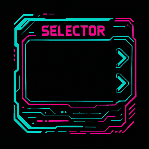 Cyberpunk style design empty selector UI.
In-Game asset.  2d.  High contrast.  No shadows