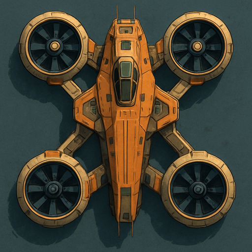Drone spaceship top view.