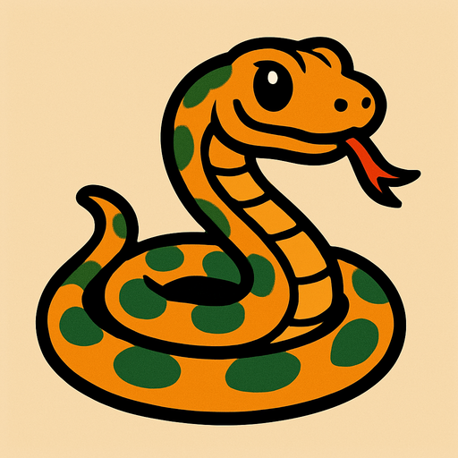 snake.
In-Game asset.  2d.  High contrast.  No shadows