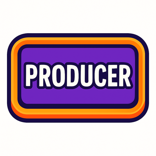 PRODUCER BUTTON.
In-Game asset.  2d.  High contrast.  No shadows