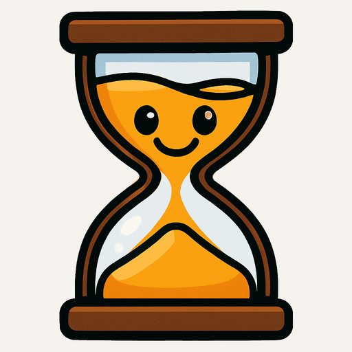 Sand clock smile face.
In-Game asset.  2d.  High contrast.  No shadows. Cartoon. Cartoon
