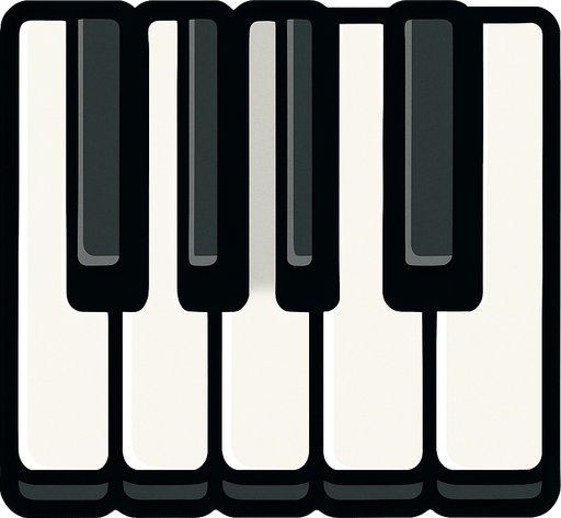 piyano tuşu.
In-Game asset.  2d.  High contrast.  No shadows