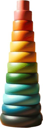 Amazing games background for wooden children’s rainbow stacking tower game.