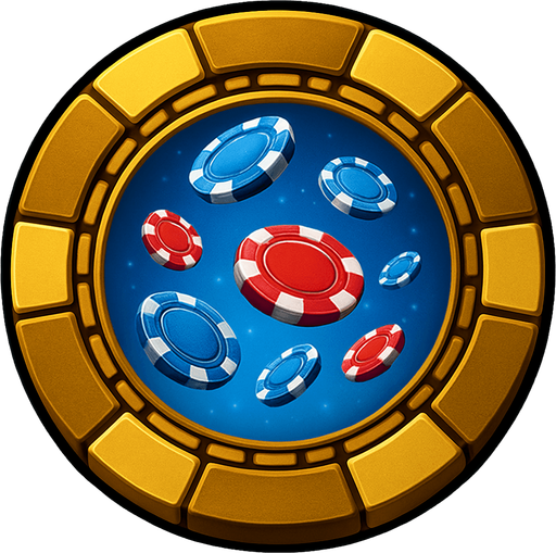 Change the image of the shield in the center to poker chips falling from the sky.