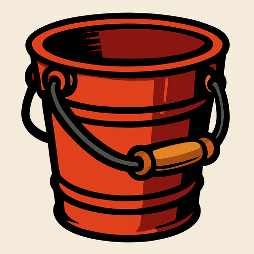 bucket.
In-Game asset.  2d.  High contrast.  No shadows
