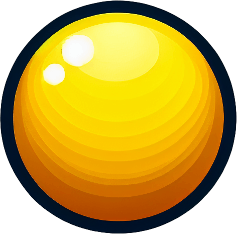 yellow ball.
Single Game Texture.  In-Game asset.  2d.  Blank background.  High contrast.  No shadows