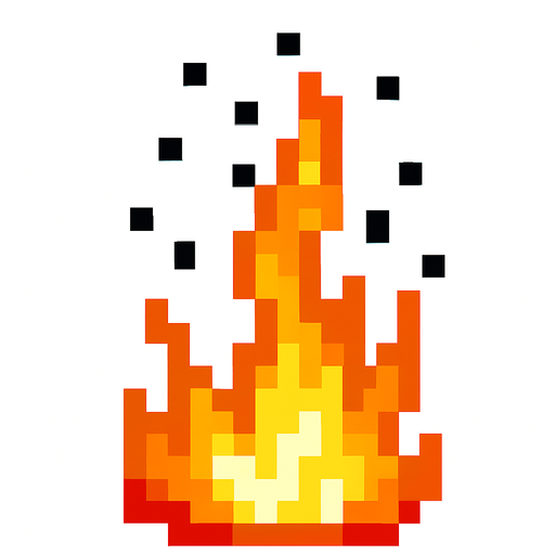 Minecraft yanma efekti.
In-Game asset.  2d.  High contrast.  No shadows
