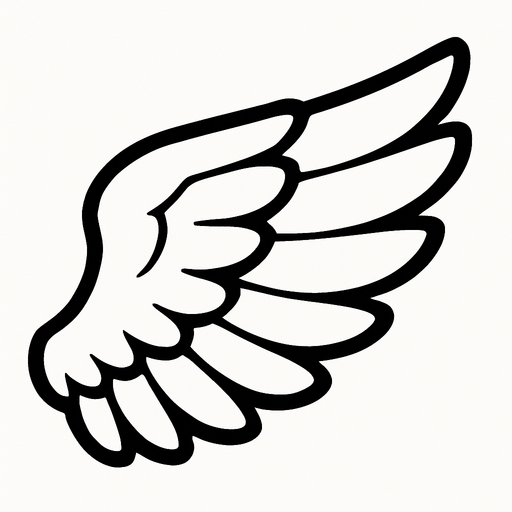 White bird wing.
In-Game asset.  2d.  High contrast.  No shadows
